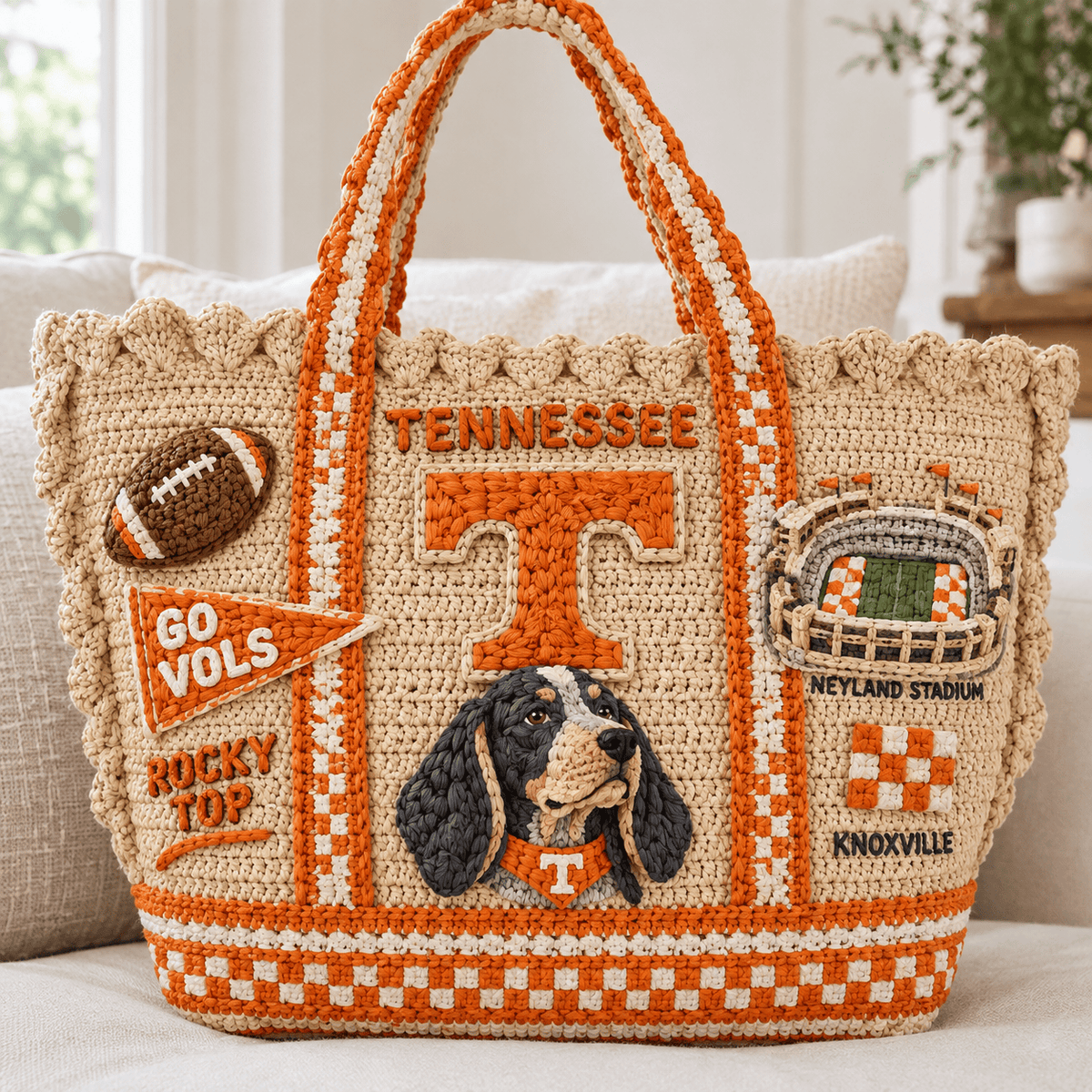 TVF Straw-Style Embellished Tote Bag HTTT