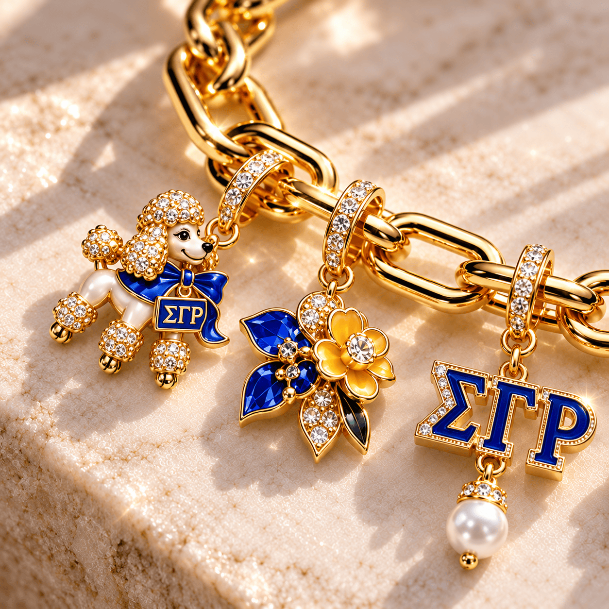 SGRO Gold Charm Bracelet Set BMD