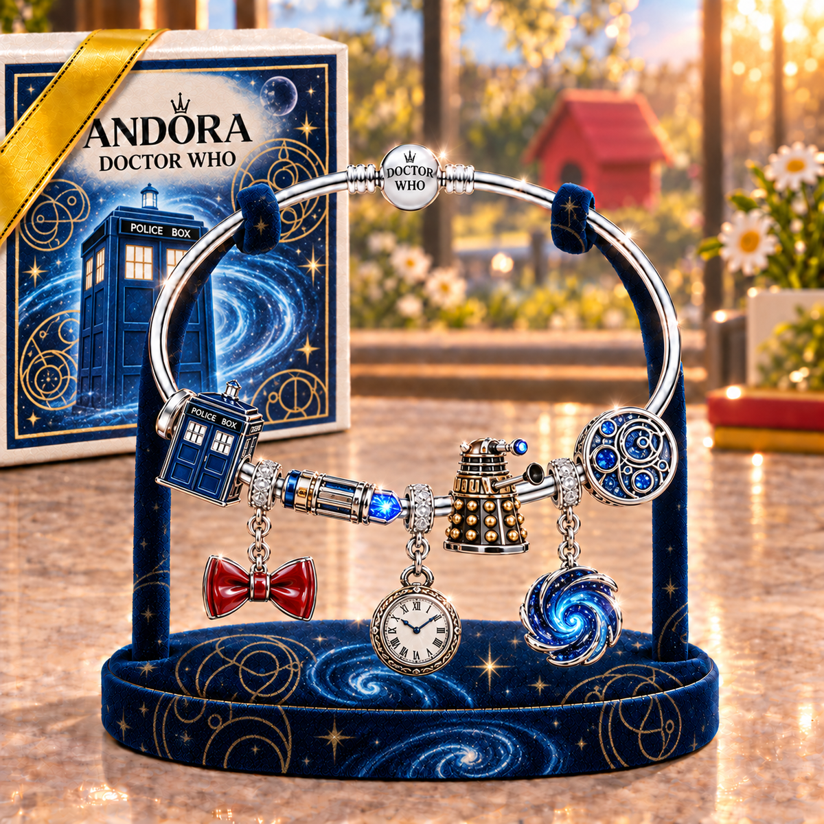 DTW Silver Charm Bracelet Set TMH