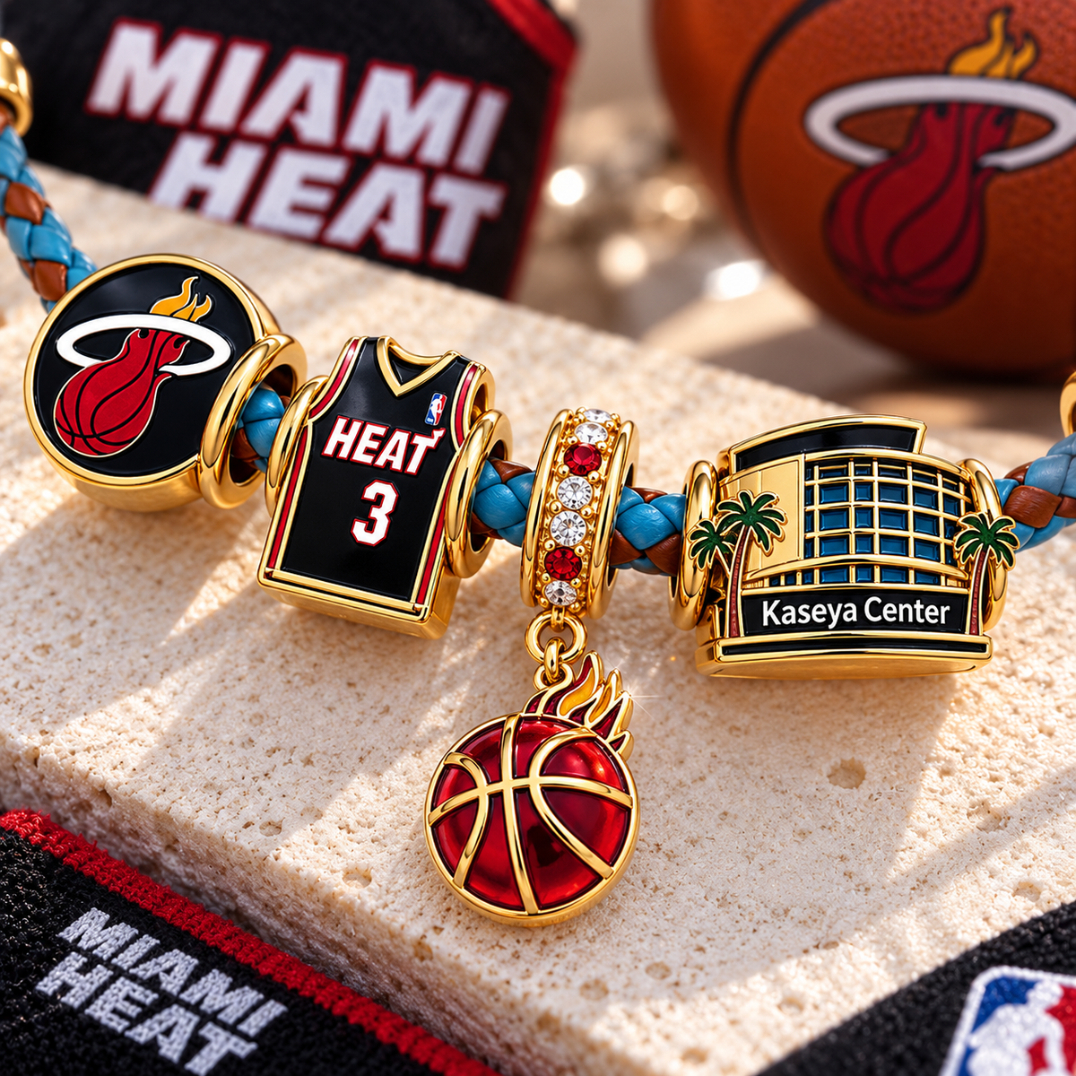 MMH Braided Leather Charm Bracelet Set VTH