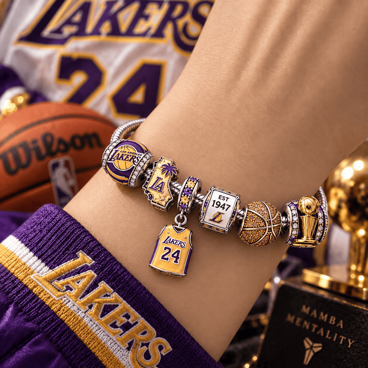 LAL Silver Charm Bracelet Set PTT
