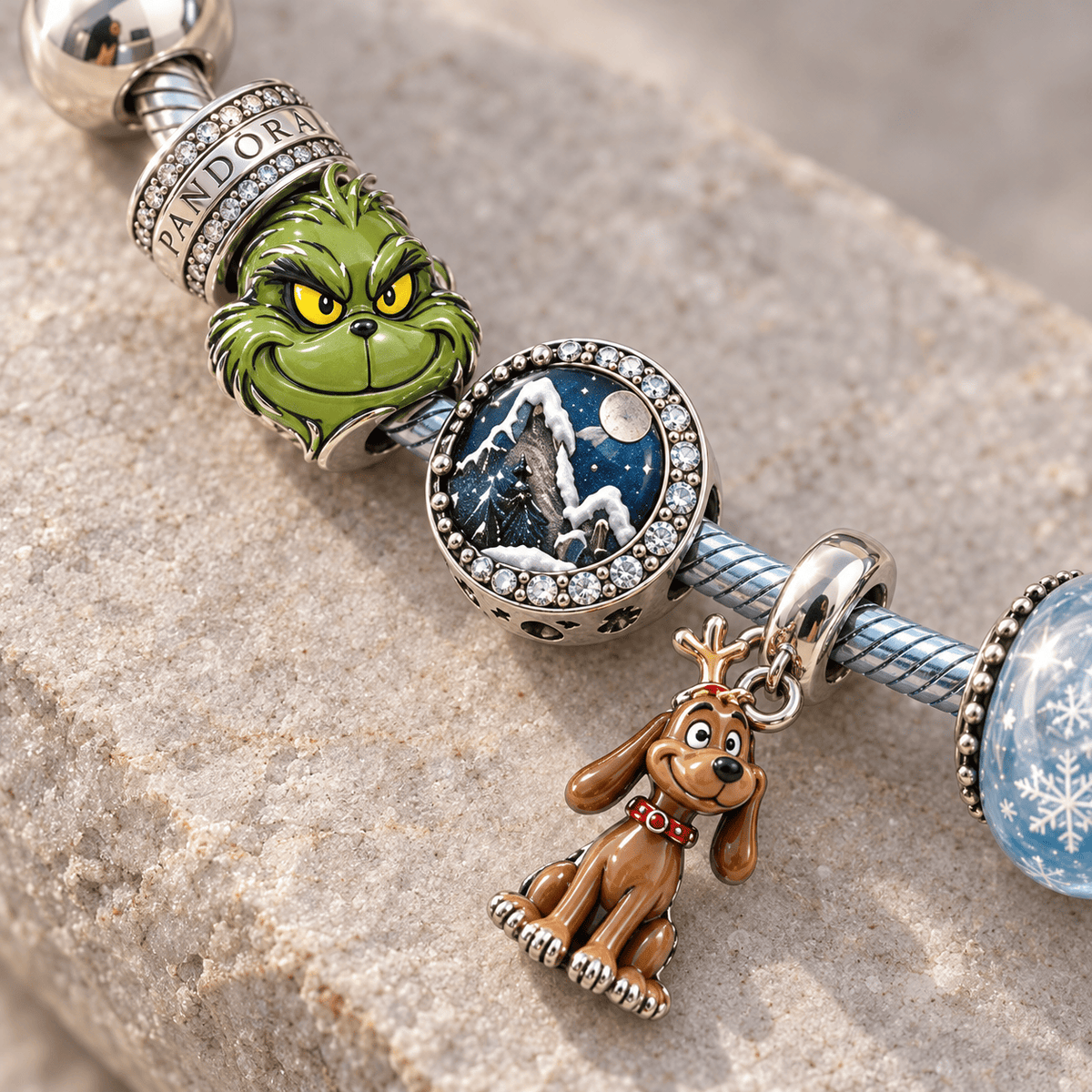 TGR Silver Charm Bracelet Set PTKL
