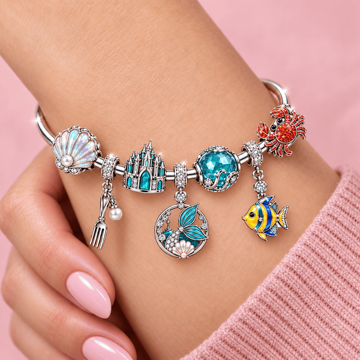TLM Silver Charm Bracelet Set TMH