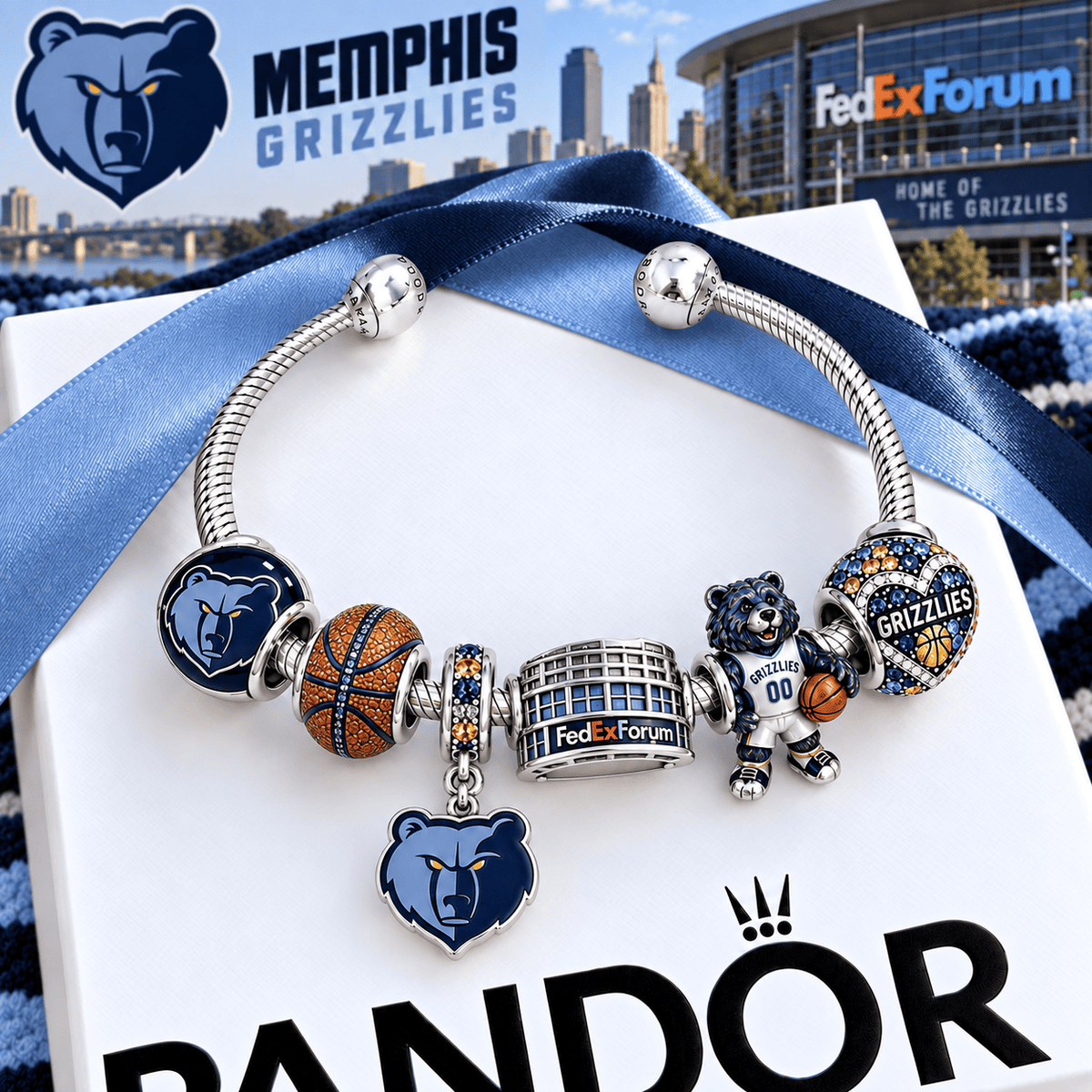 MPG Silver Charm Bracelet Set VTH