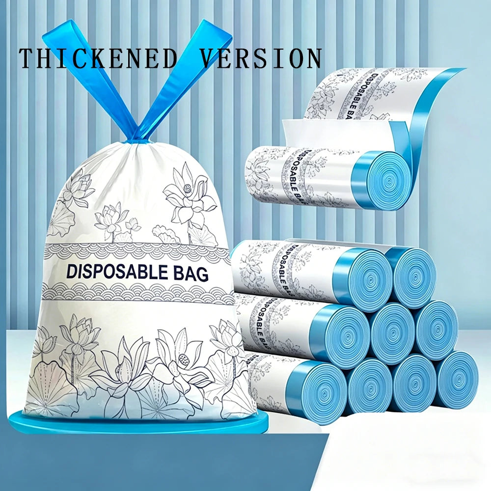 Heavy Duty Drawstring Trash Bags - Garbage Bags, Thickened & Leak-Proof Waste Liners, Tear-Resistant Puncture-Proof Bags
